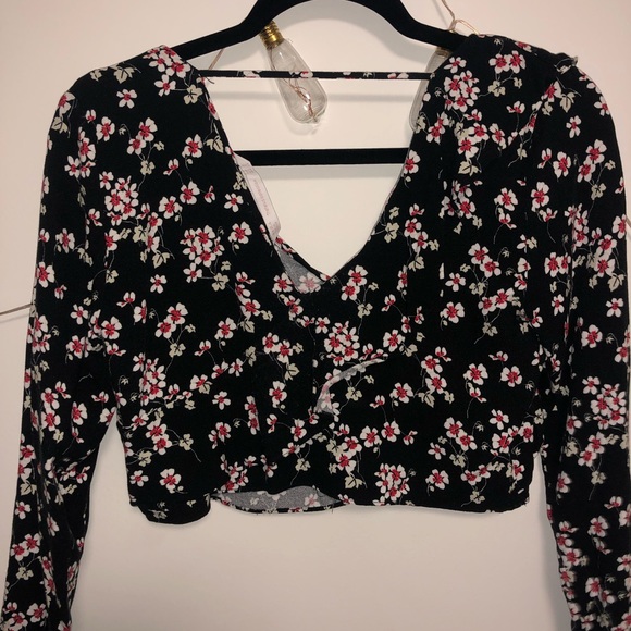 Zara Trafaluc Floral Crop Top - Picture 2 of 3